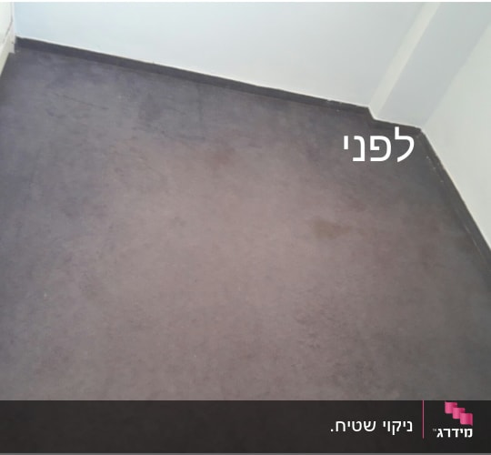 שטיח כהה עם כתמים לפני ניקוי
